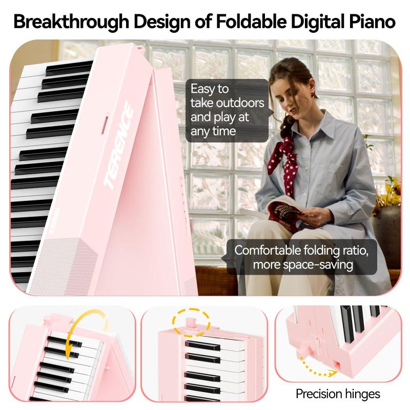 Piano digital TERENCE V30, 88 teclas, teclado pesado, rosa